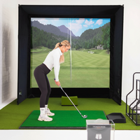 Golf Simulator Enclosure Built for Realistic Indoor Practice, Impact Screen Included, 7 Sizes, Free Side Barriers