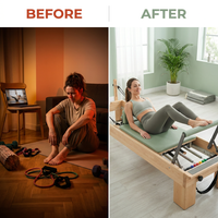 Foldable Pilates Reformer Pilates Machine Reformer Folding Pilates Reformer — Before & After