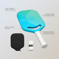 Pickleball Paddle with Aero Throat, T700 Carbon Fiber Surface and Honeycomb Core, Professional Pickleball Paddle — infographic